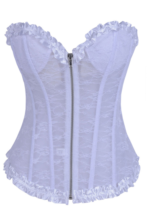 Pleasantly Appealing Immaculate White Lace Overlaid White Thick Tight ...